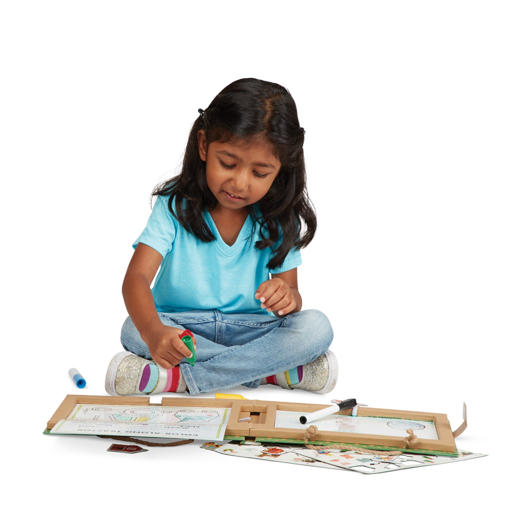 Natural Play: Play. Draw. Create Reusable Drawing & Magnet Kit – Farm - Image 8