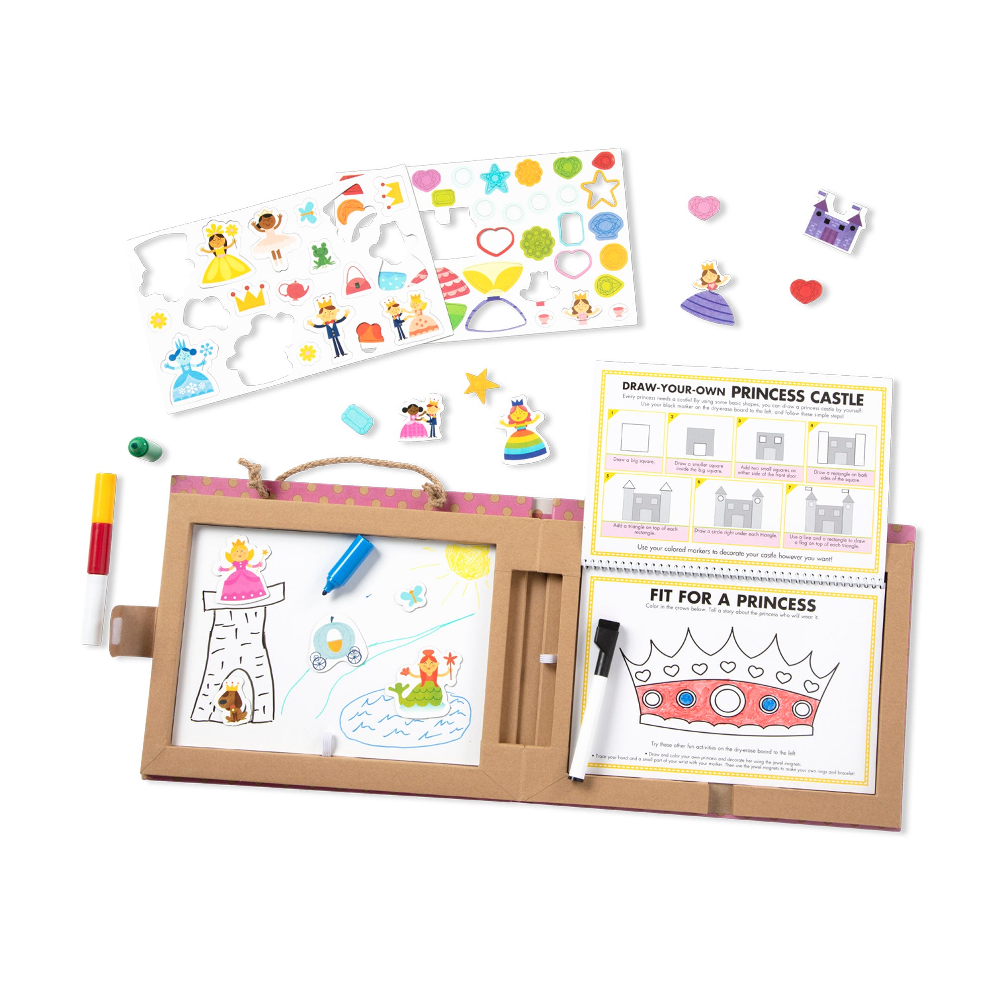 Natural Play: Play. Draw. Create Reusable Drawing & Magnet Kit – Princesses - Image 9