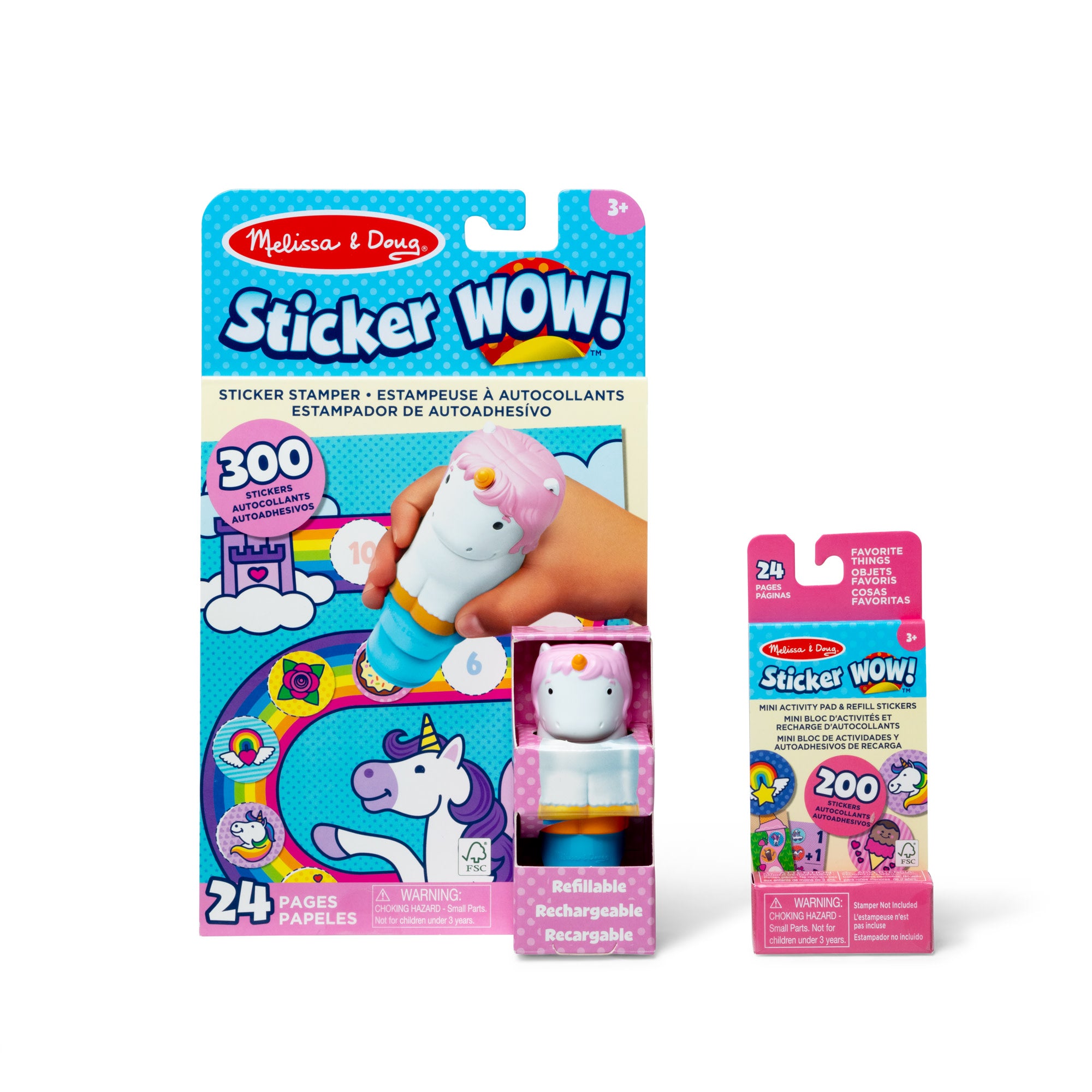 Sticker WOW!™ Unicorn Bundle: Activity Pad & Sticker Stamper + Mini Activity Pad and 200 Refill Stickers
