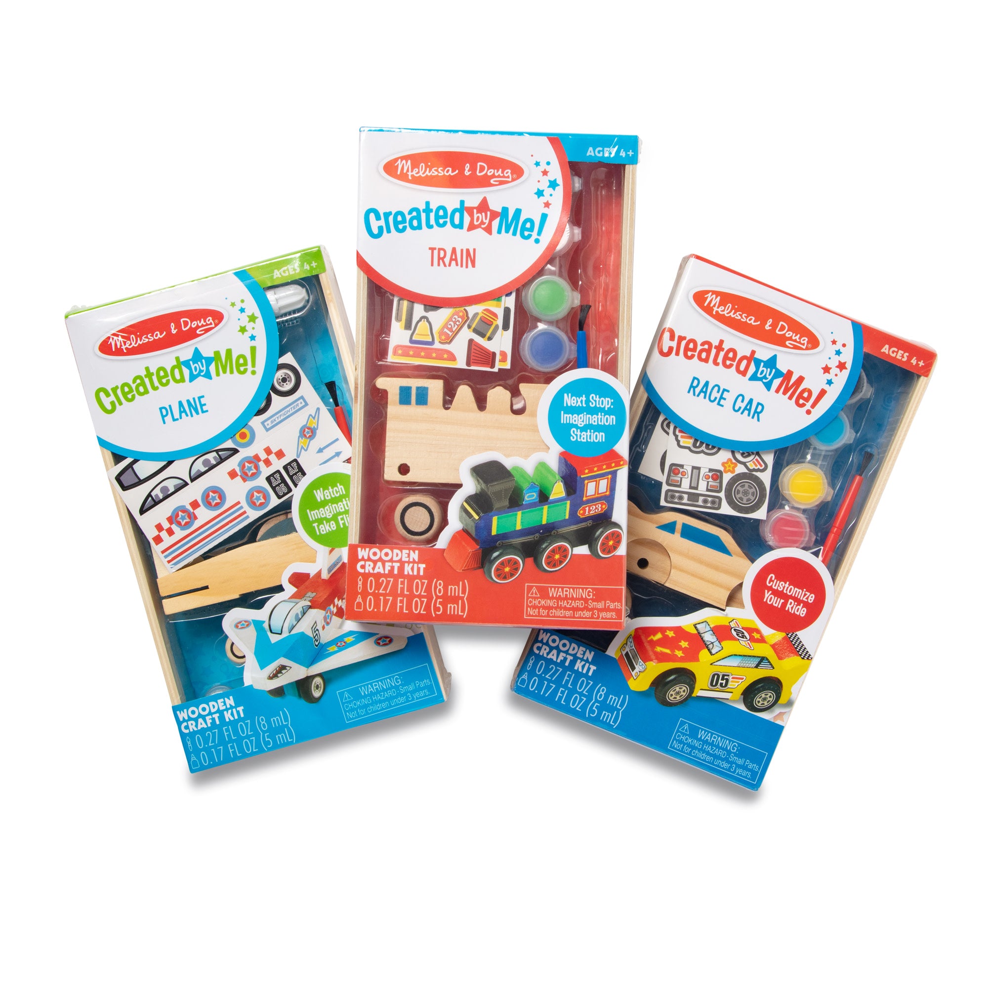 Createed by Me!™ Vehicle Craft Kit 3-Pack: Plane. Train. Race Car
