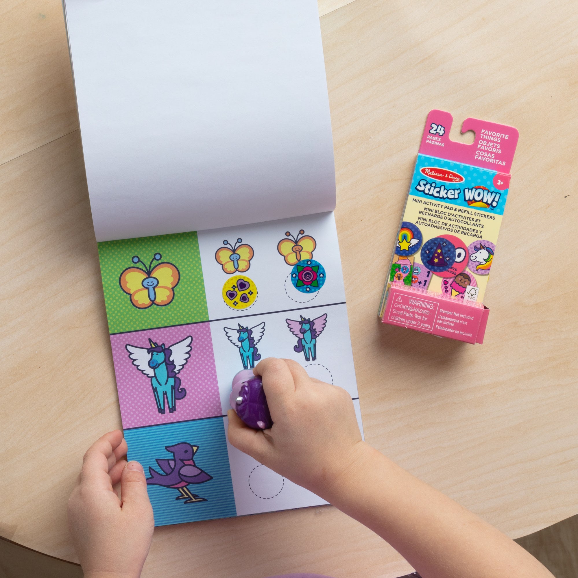 Sticker WOW!™ Purple Unicorn Bundle: Activity Pad & Sticker Stamper + Mini Activity Pad and 200 Refill Stickers - Image 6