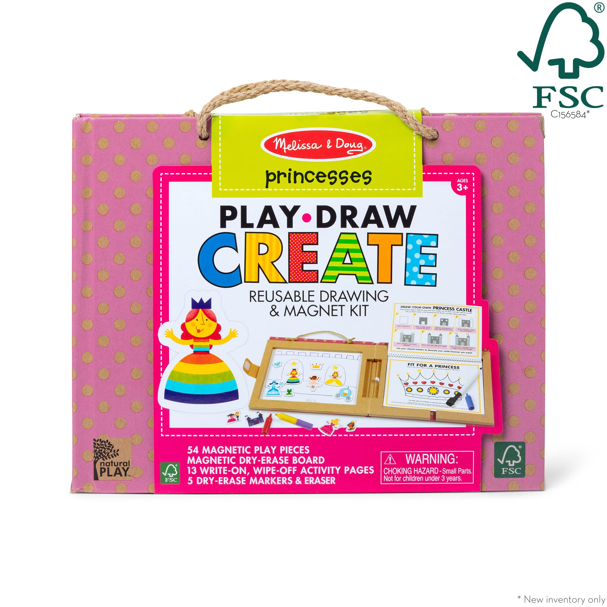 Natural Play: Play. Draw. Create Reusable Drawing & Magnet Kit – Princesses - Image 3