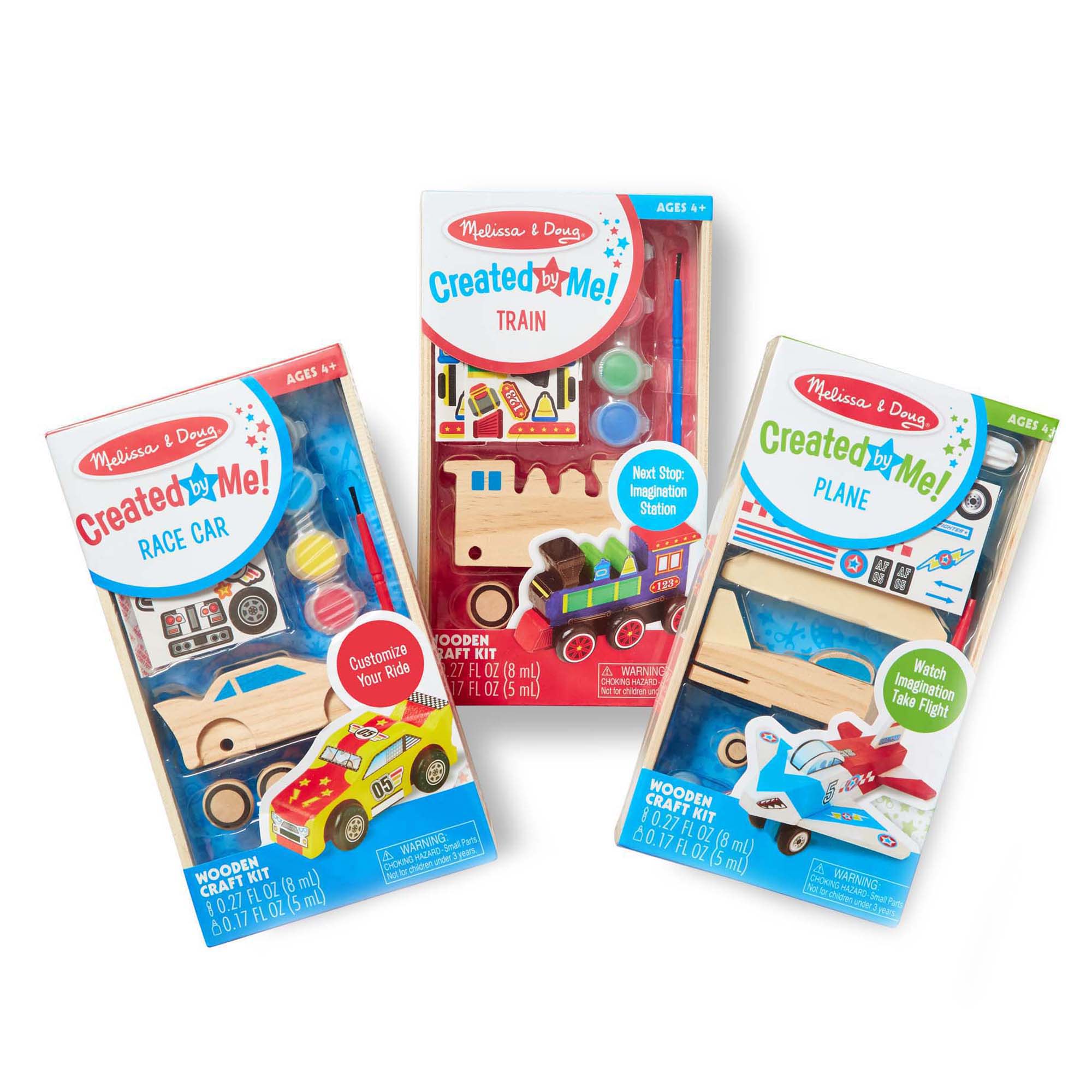 Createed by Me!™ Vehicle Craft Kit 3-Pack: Plane. Train. Race Car - Image 4