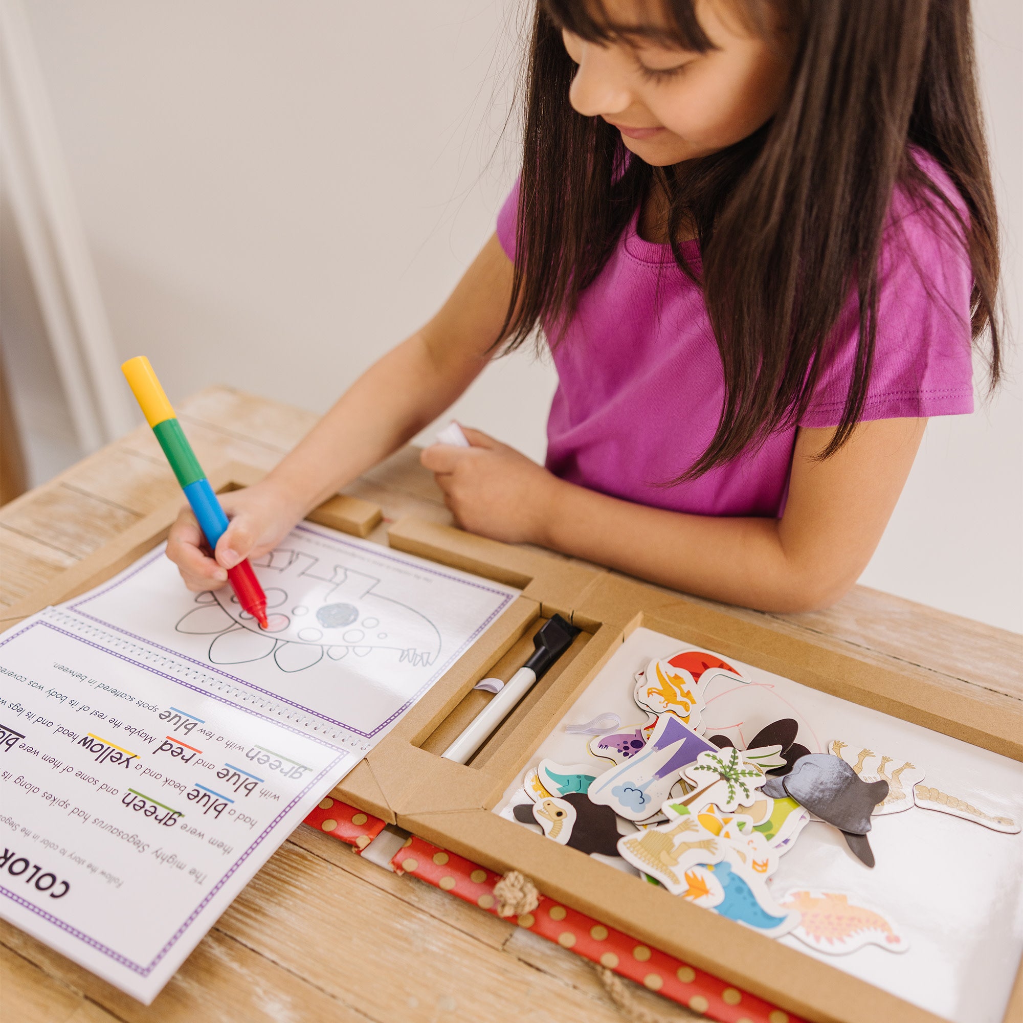Natural Play: Play. Draw. Create Reusable Drawing & Magnet Kit – Dinosaurs - Image 8