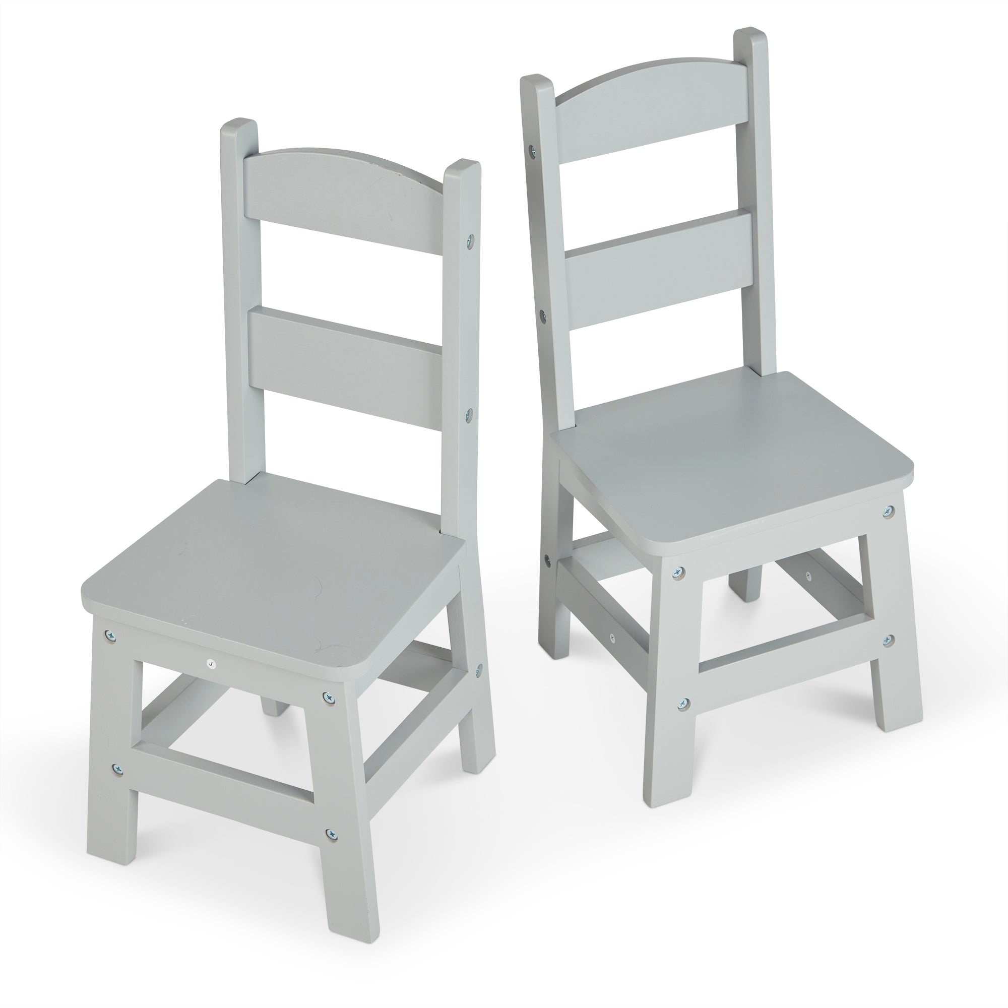 Child's Wooden Chair Pair – Gray
