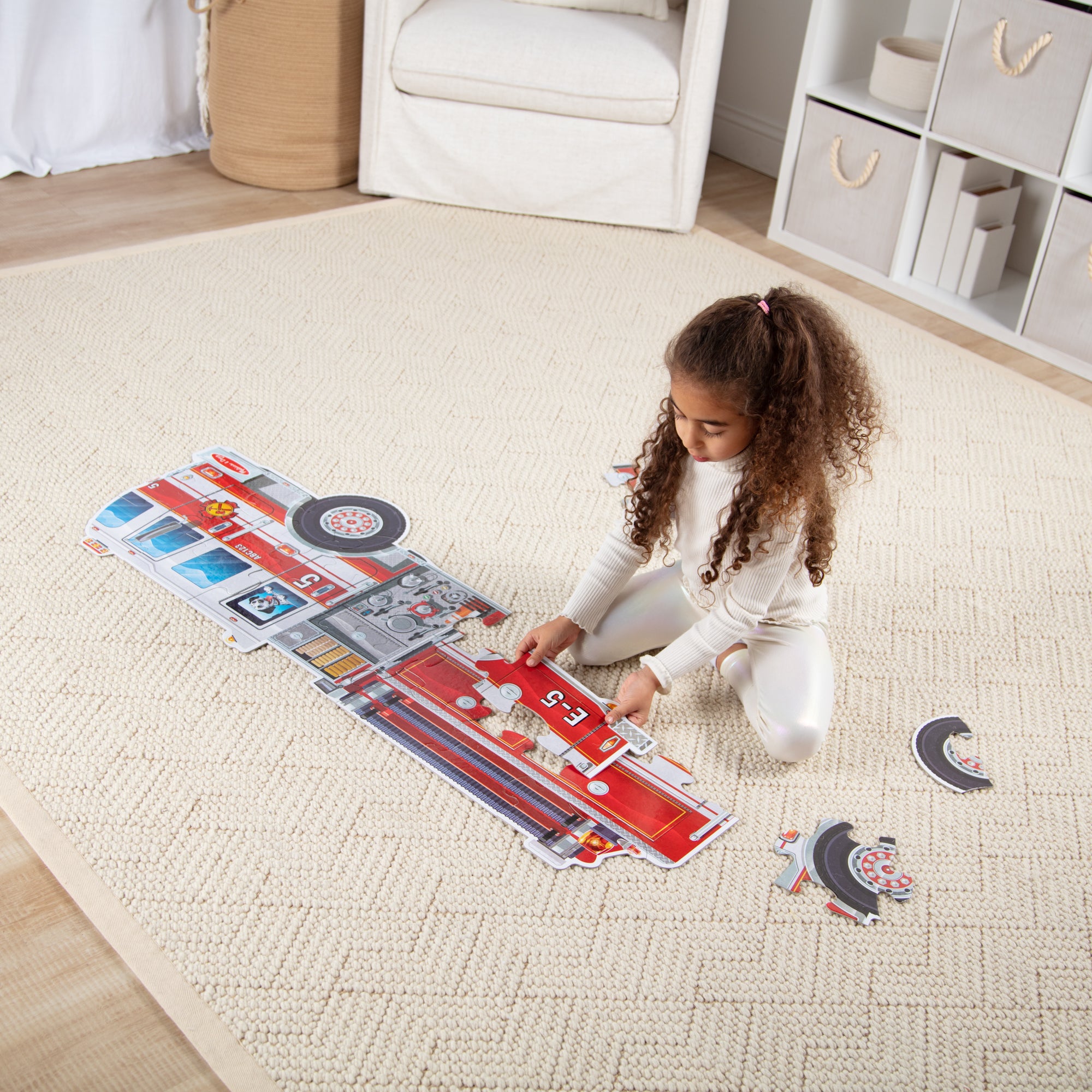 Giant Fire Truck Floor Puzzle - 24 Pieces - Image 2