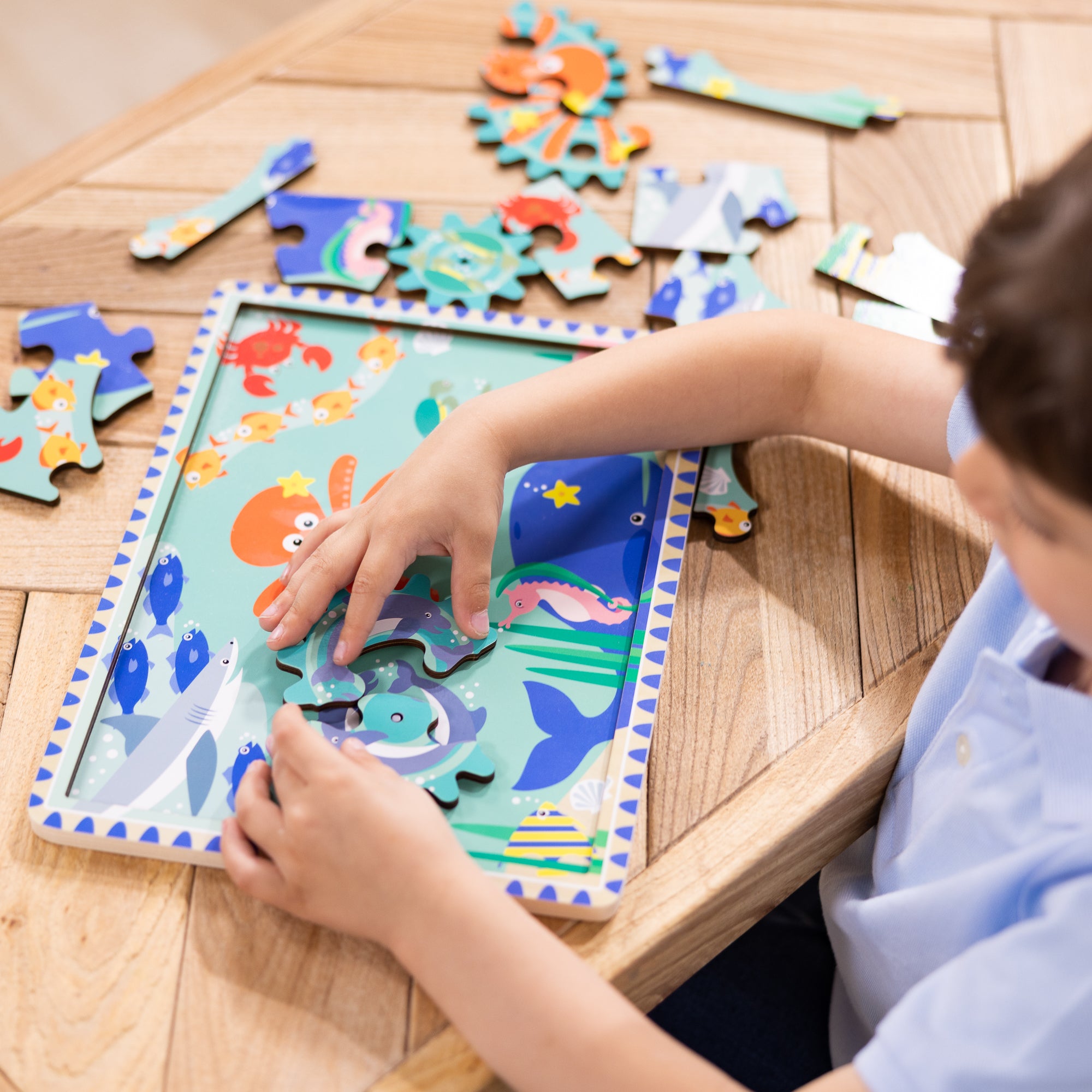 Wooden Underwater Gear Puzzle – 18 Pieces - Image 2
