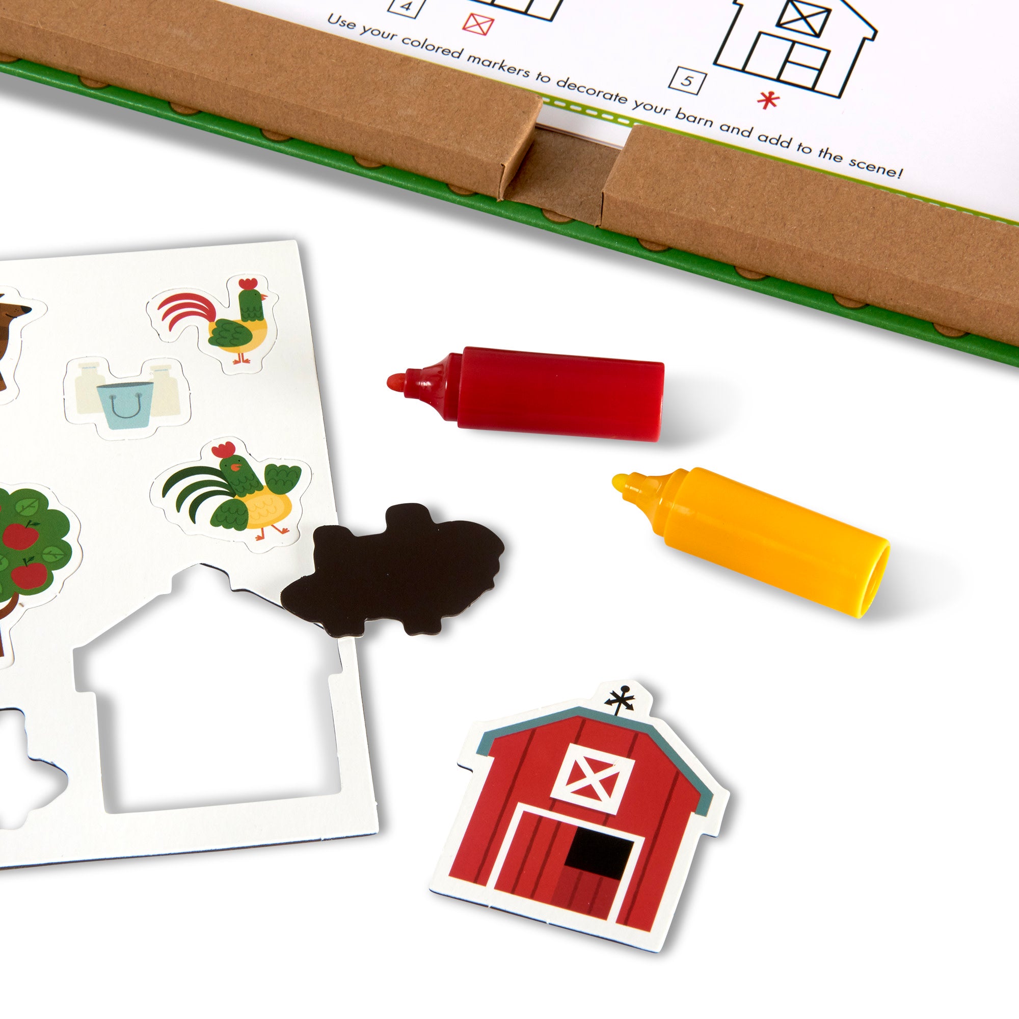 Natural Play: Play. Draw. Create Reusable Drawing & Magnet Kit – Farm - Image 7
