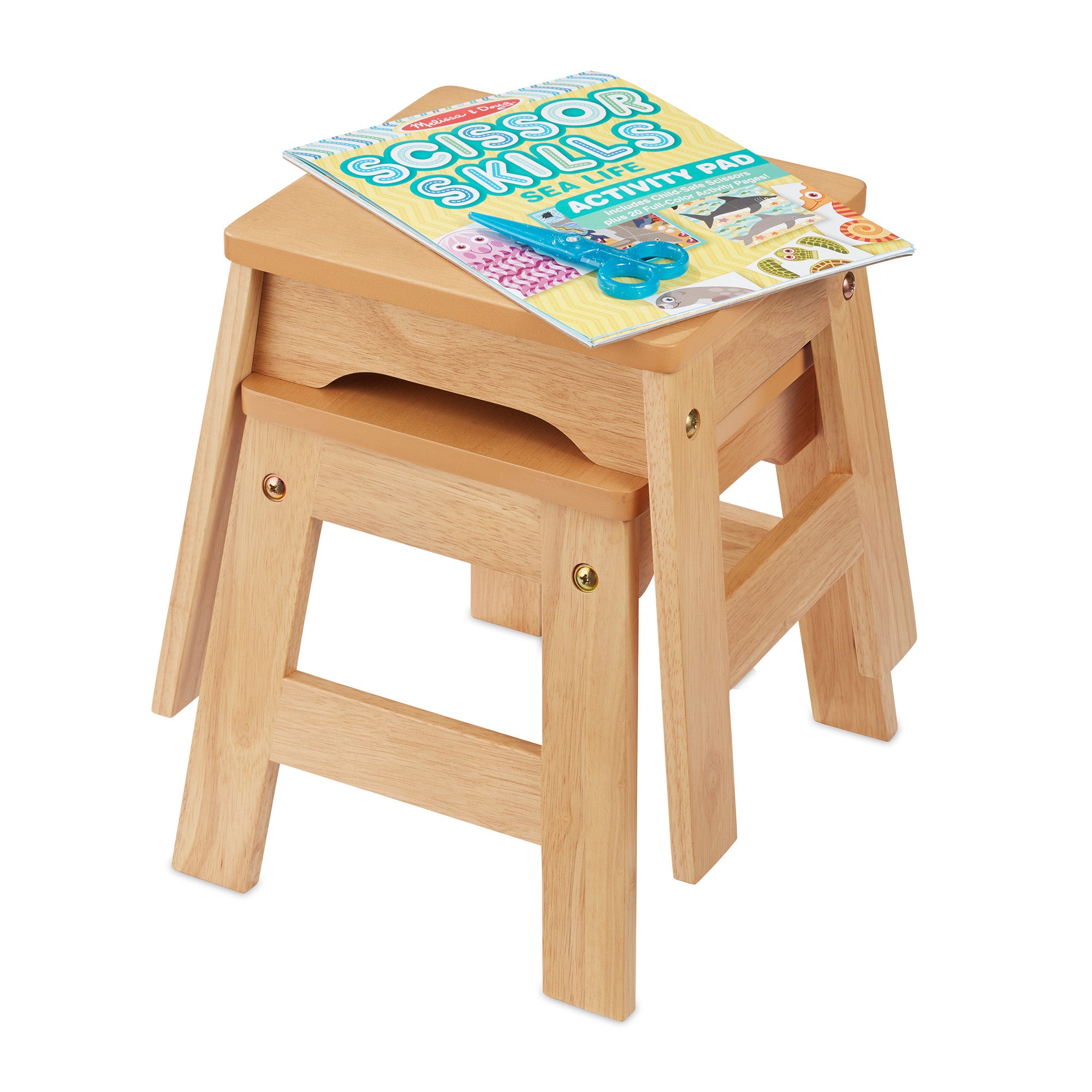 Wooden Stools – Set of 2 - Image 4