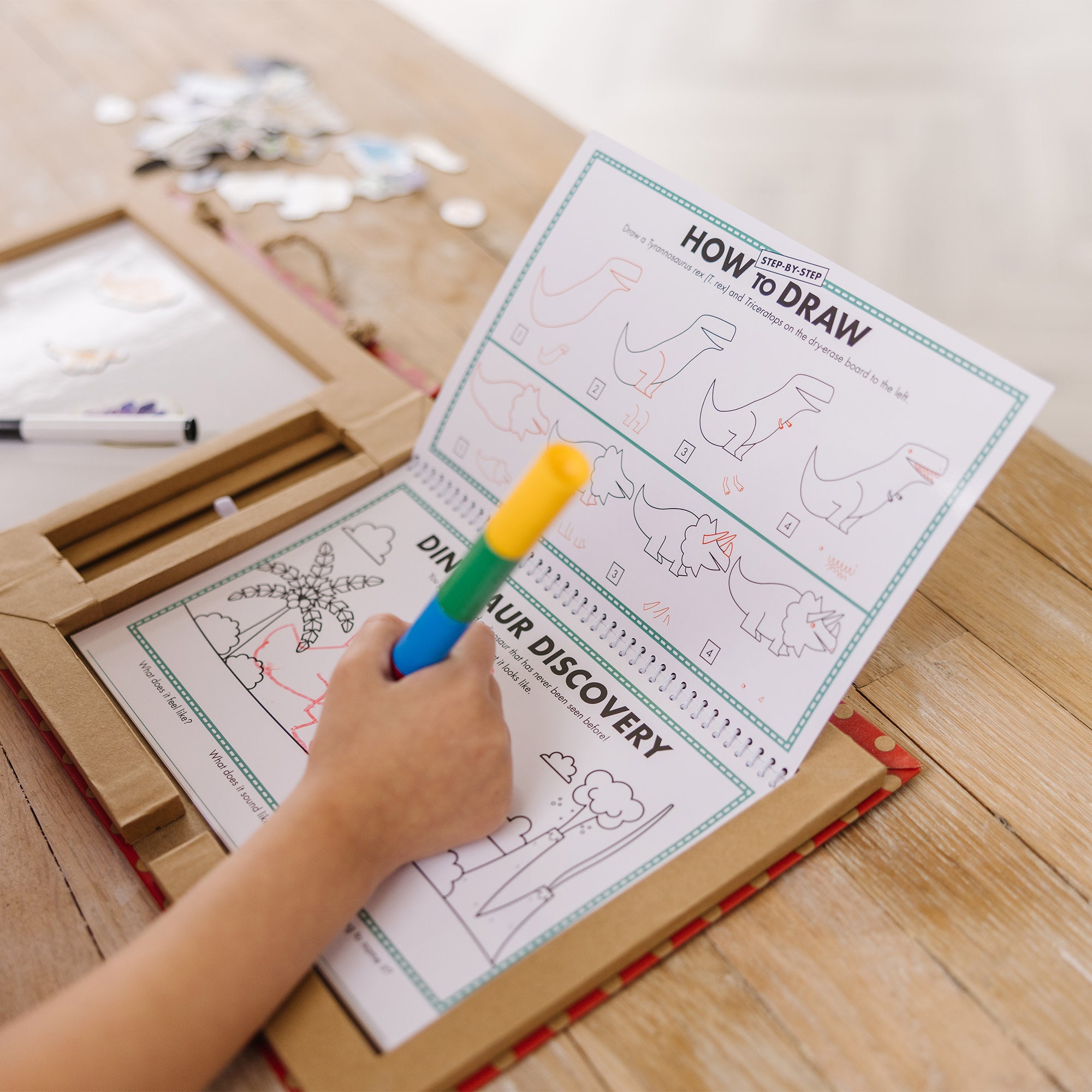 Natural Play: Play. Draw. Create Reusable Drawing & Magnet Kit – Dinosaurs - Image 5