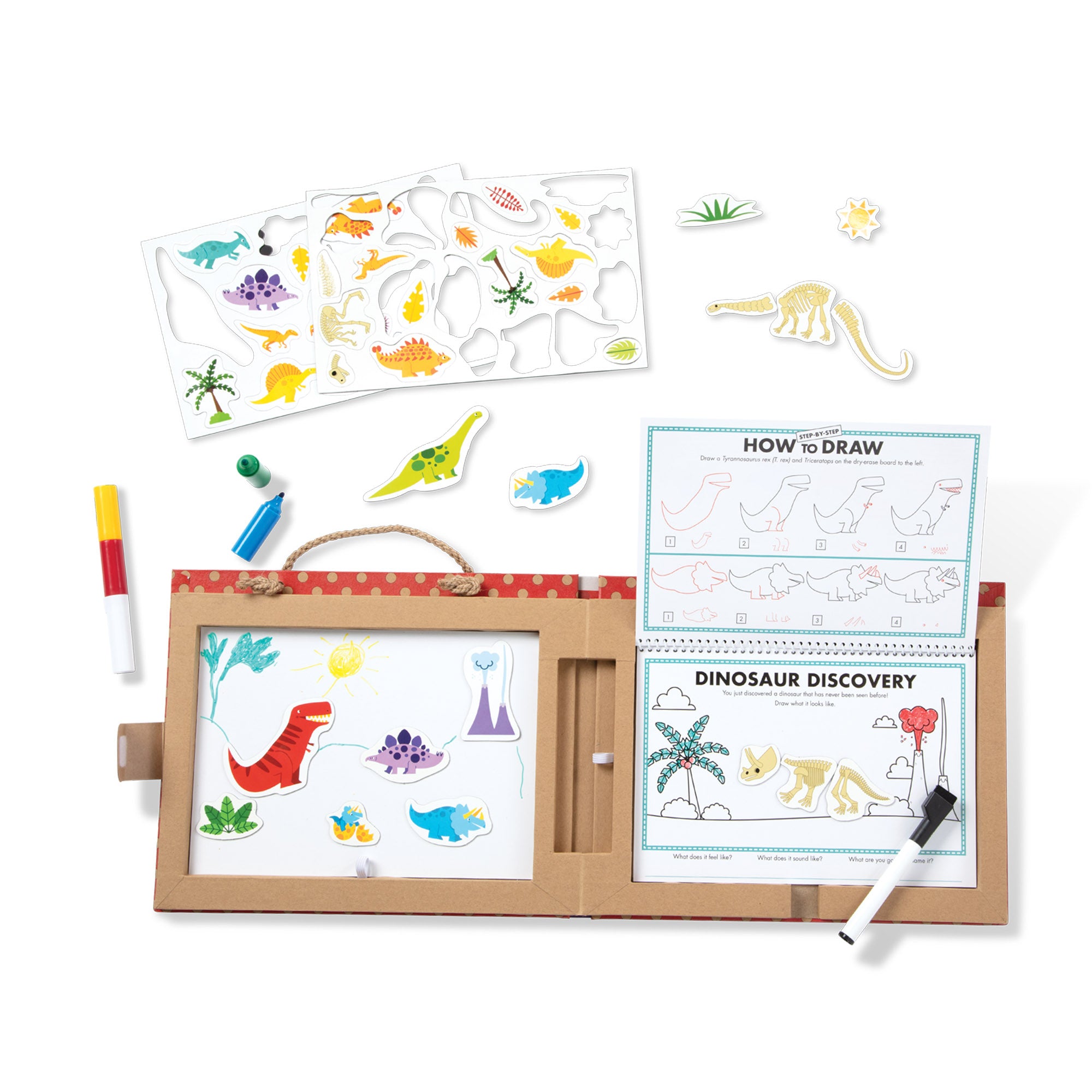 Natural Play: Play. Draw. Create Reusable Drawing & Magnet Kit – Dinosaurs - Image 4
