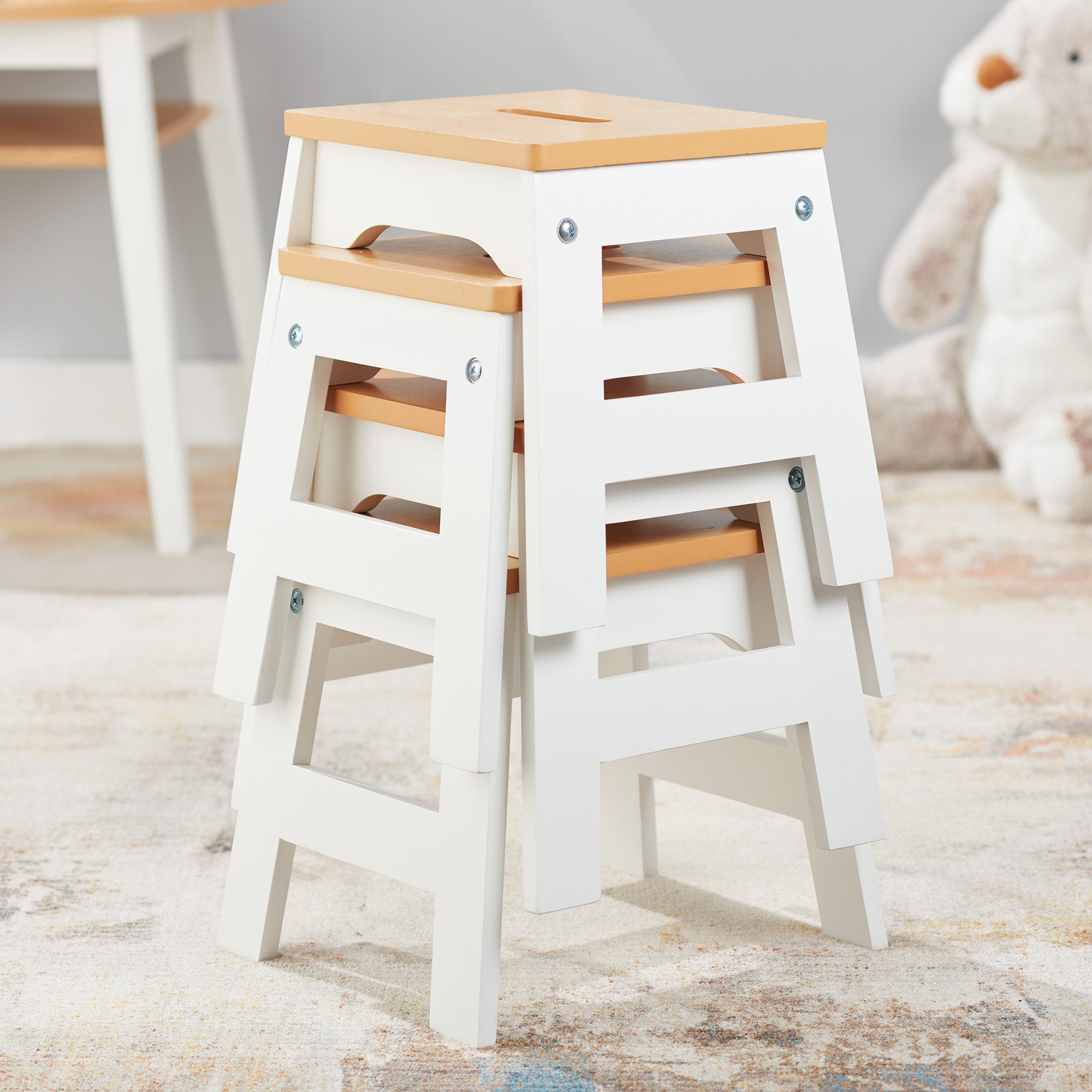 Wooden Stools – Set of 4 - Image 2
