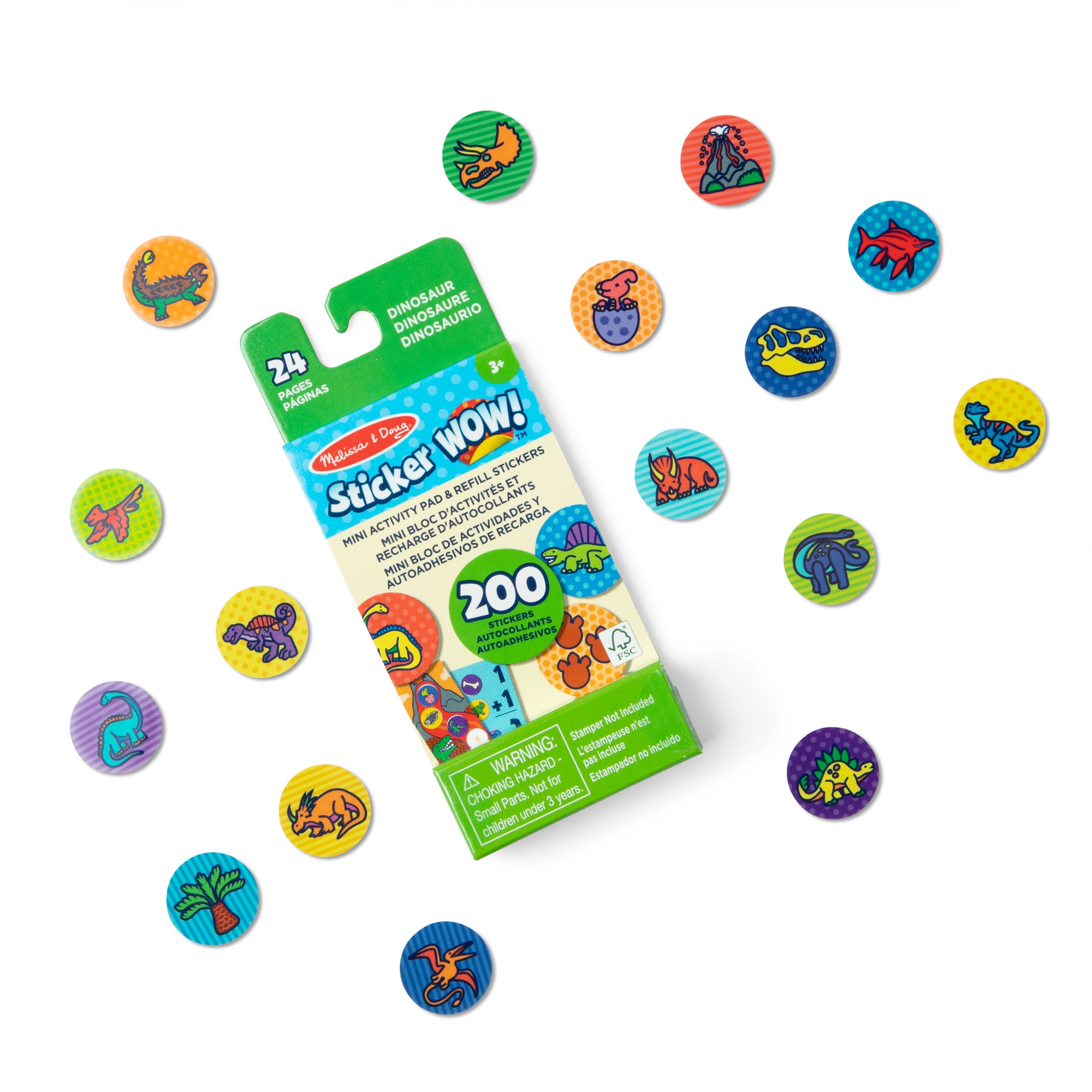 Sticker WOW!® Mini Activity Pad & Refill Stickers - Dinosaur (200+ Stickers. Stamper Not Included) - Image 3