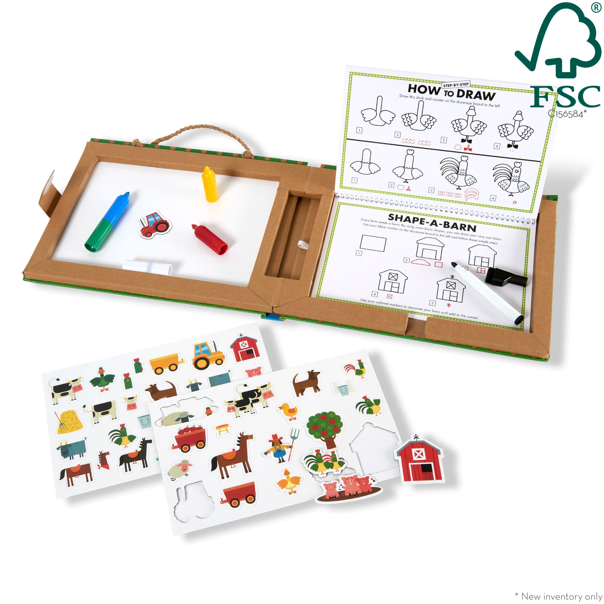 Natural Play: Play. Draw. Create Reusable Drawing & Magnet Kit – Farm - Image 3