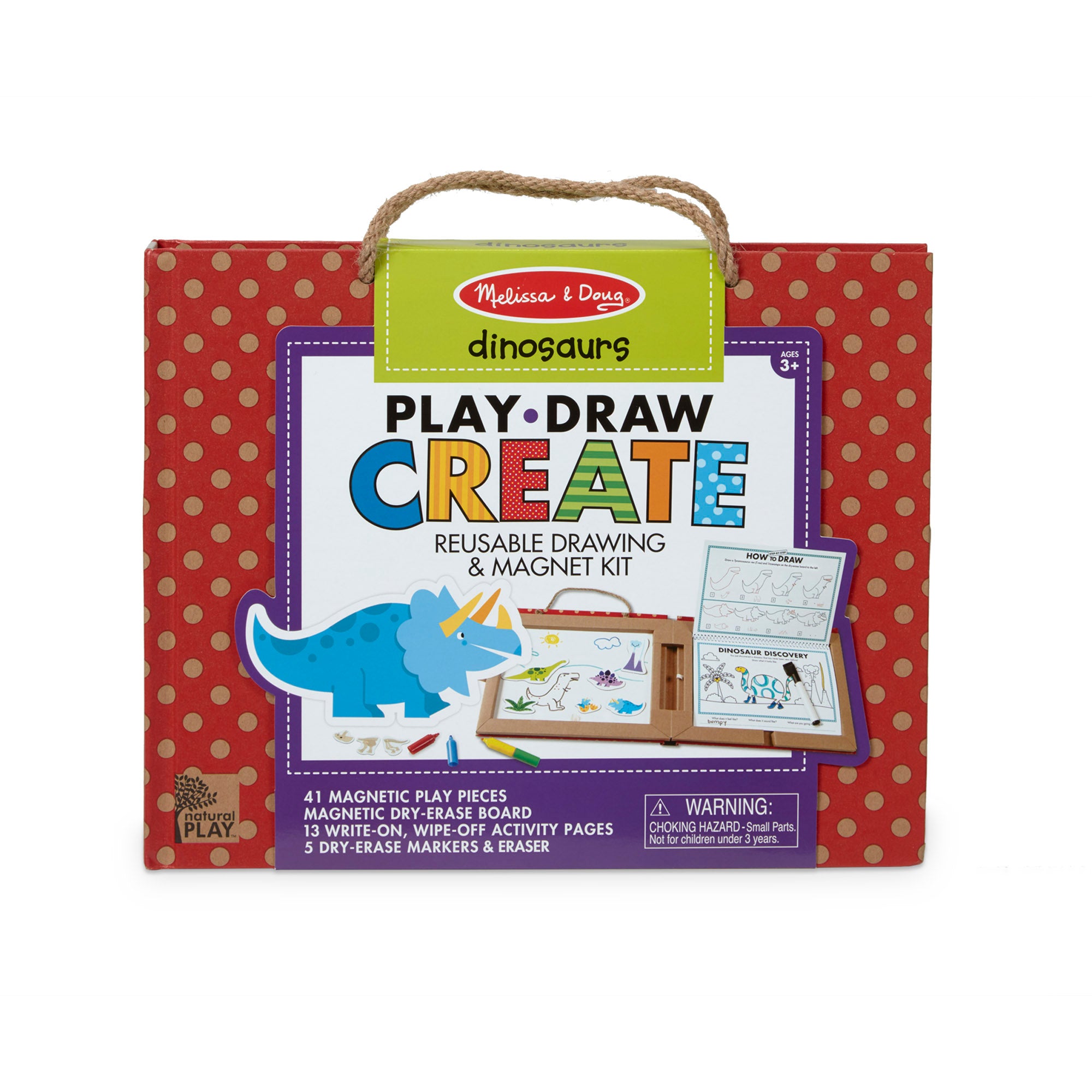 Natural Play: Play. Draw. Create Reusable Drawing & Magnet Kit – Dinosaurs - Image 3