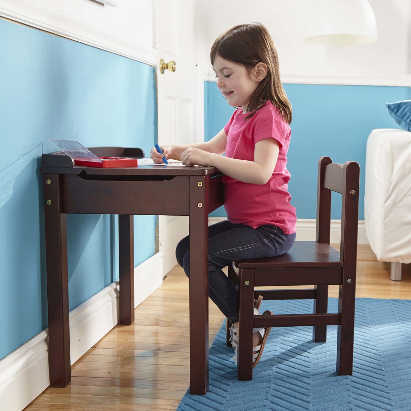 Child's Lift-Top Desk & Chair - Espresso - Image 2