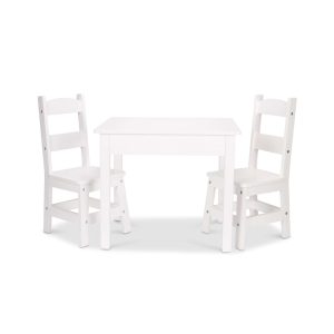 Wooden Table & Chairs - White