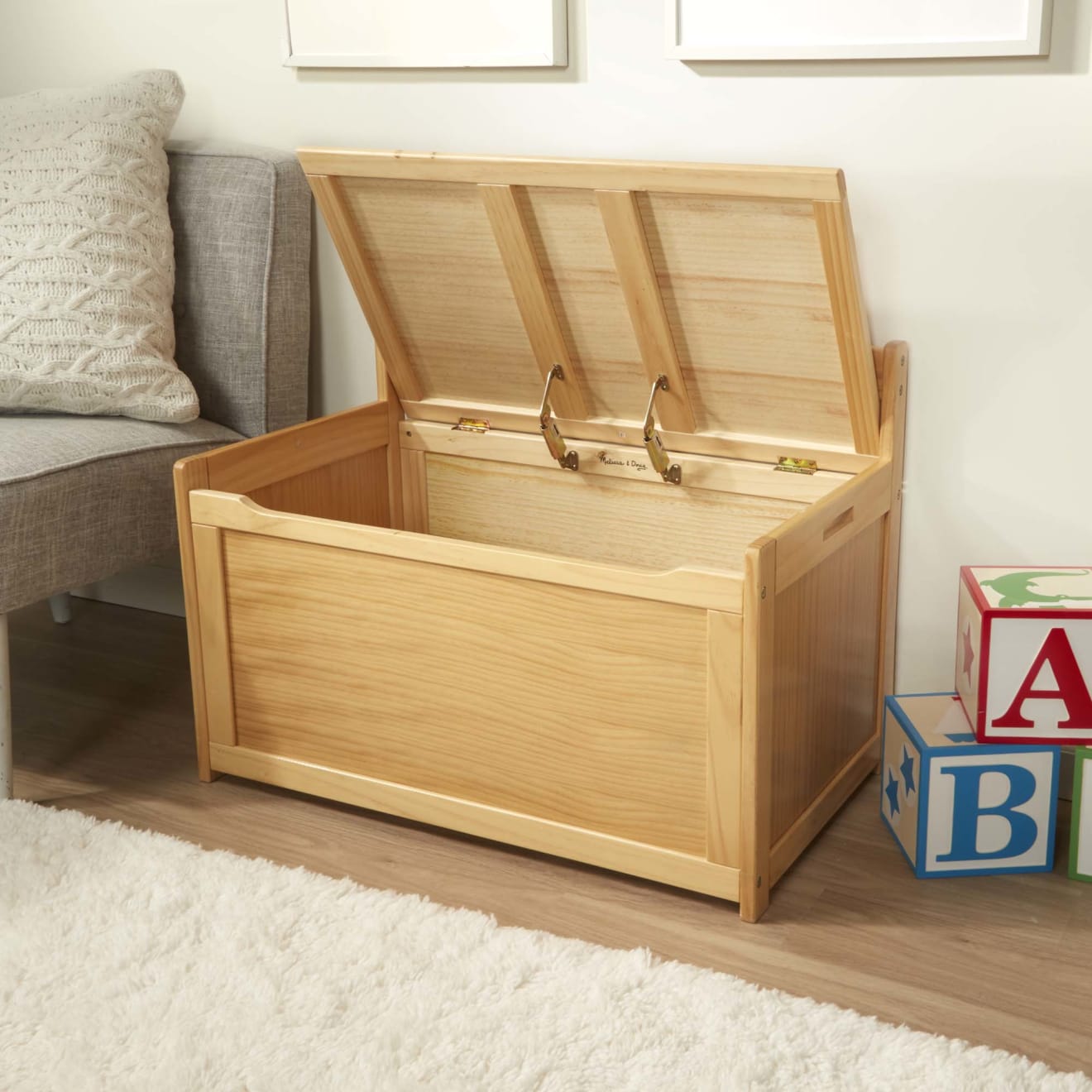 Wooden Toy Chest (Honey) - Image 6
