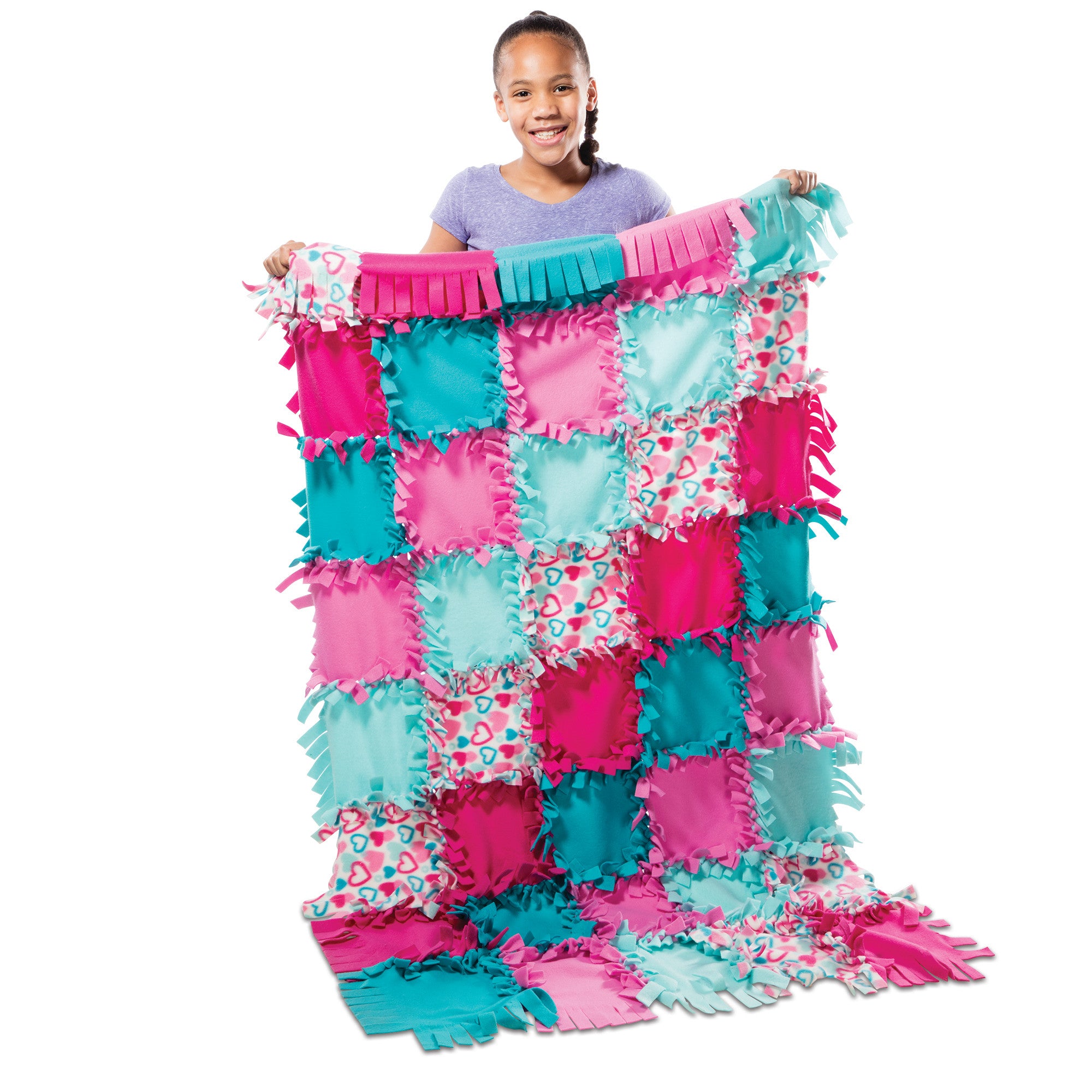 Created by Me!™ Heart Fleece Blanket No-Sew Craft Kit - Image 3
