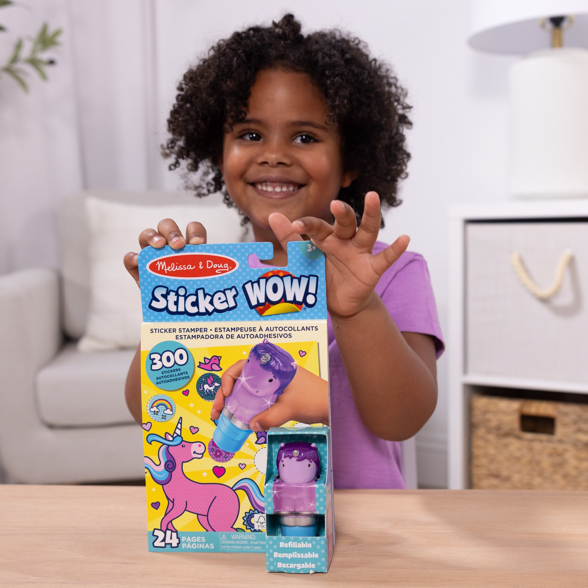 Sticker WOW!™ Purple Unicorn Bundle: Activity Pad & Sticker Stamper + Mini Activity Pad and 200 Refill Stickers - Image 5