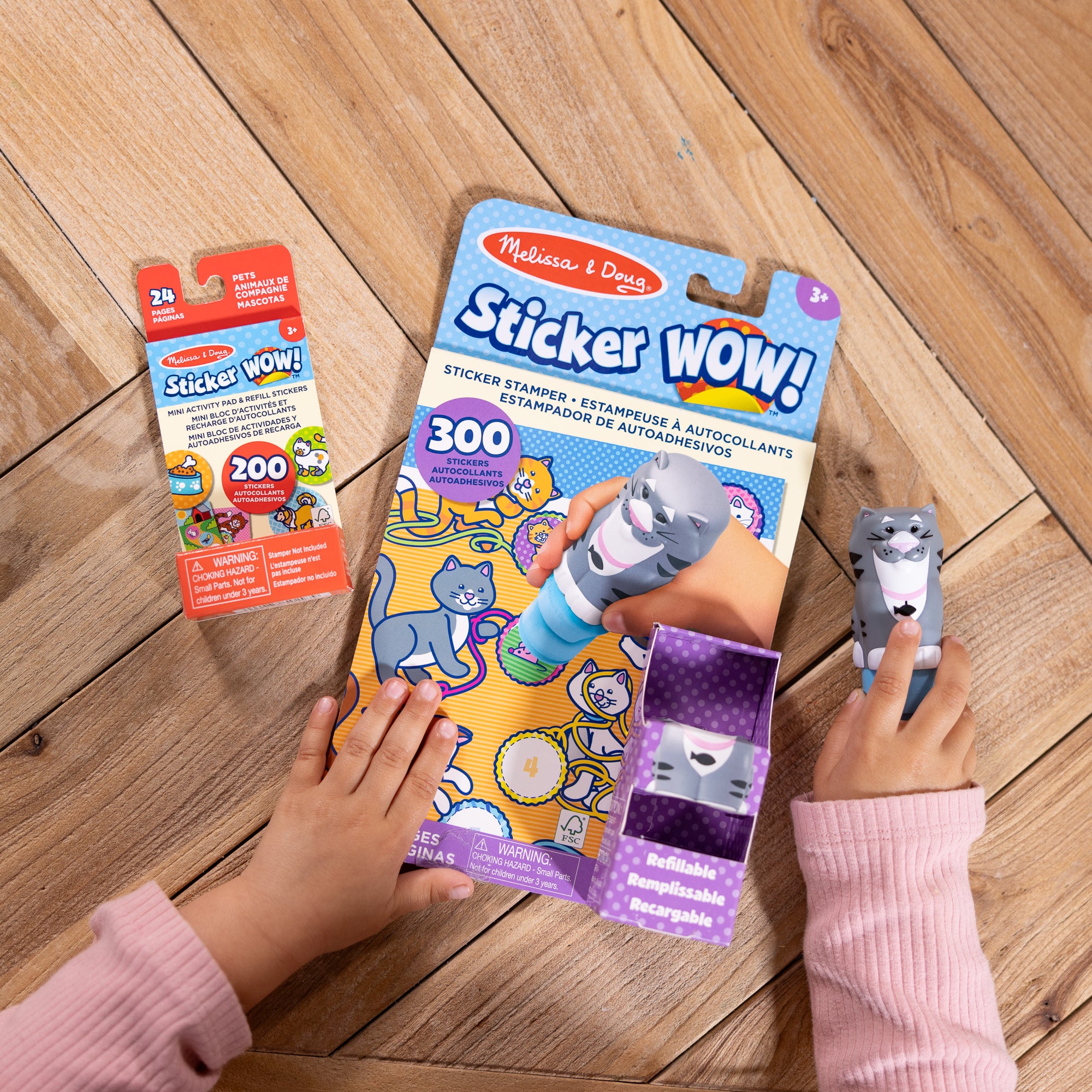 Sticker WOW!™ Cat Bundle: Activity Pad & Sticker Stamper + Mini Activity Pad and 200 Refill Stickers - Image 2