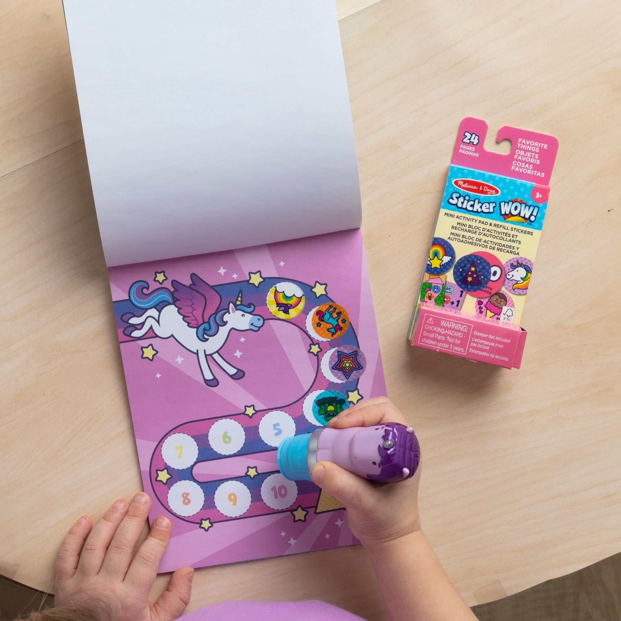 Sticker WOW!™ Purple Unicorn Bundle: Activity Pad & Sticker Stamper + Mini Activity Pad and 200 Refill Stickers - Image 8