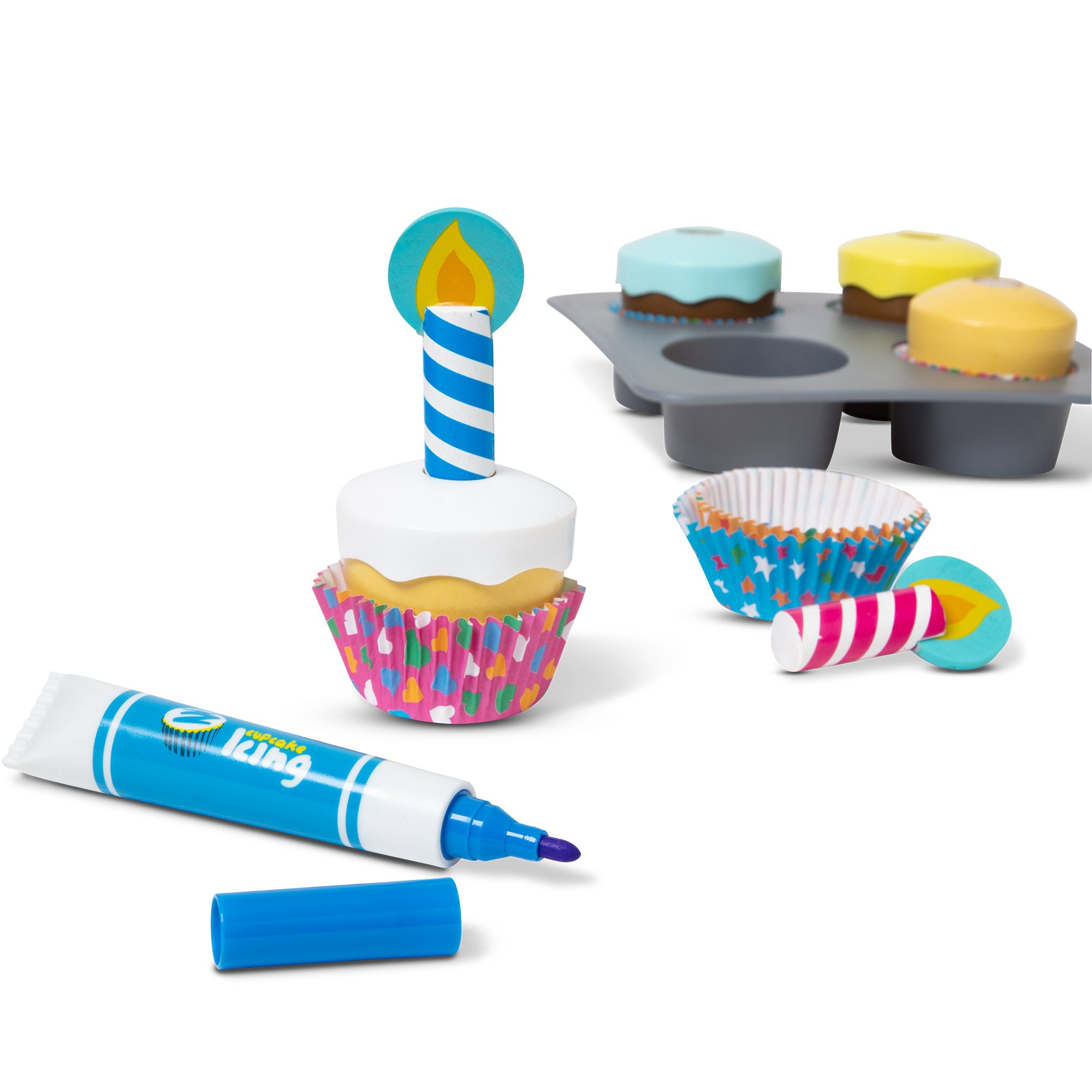 Bake & Decorate Wooden Cupcake Play Set - Image 4